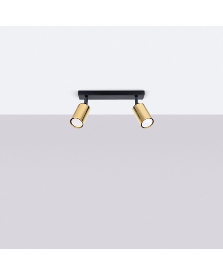 Plafon WINX 2 czarny/złoty Sollux SL.1383