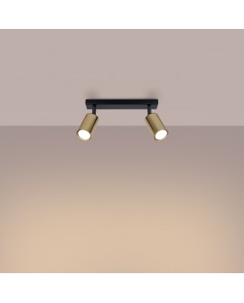 Plafon WINX 2 czarny/złoty Sollux SL.1383