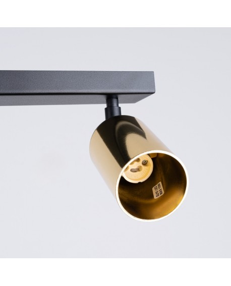 Plafon WINX 2 czarny/złoty Sollux SL.1383