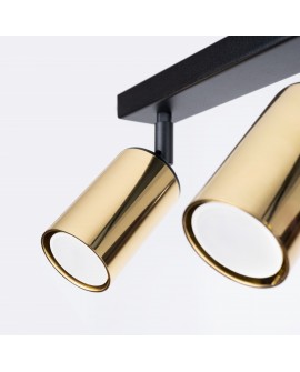 Plafon WINX 2 czarny/złoty Sollux SL.1383