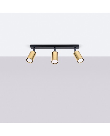 Plafon WINX 3 czarny/złoty Sollux SL.1384