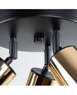 Plafon WINX 3P czarny/złoty Sollux SL.1385