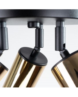 Plafon WINX 3P czarny/złoty Sollux SL.1385