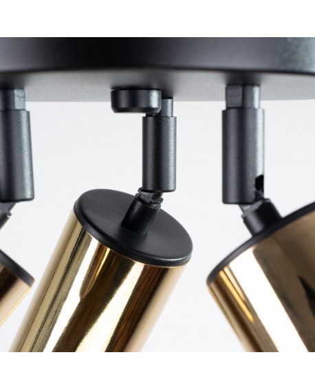 Plafon WINX 3P czarny/złoty Sollux SL.1385