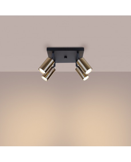 Plafon WINX 4 czarny/złoty Sollux SL.1386