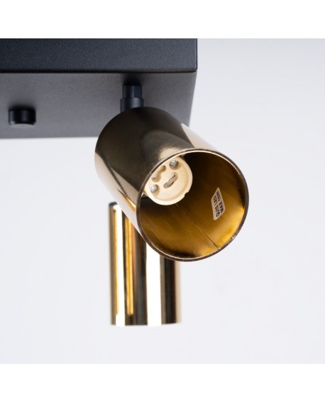 Plafon WINX 4 czarny/złoty Sollux SL.1386