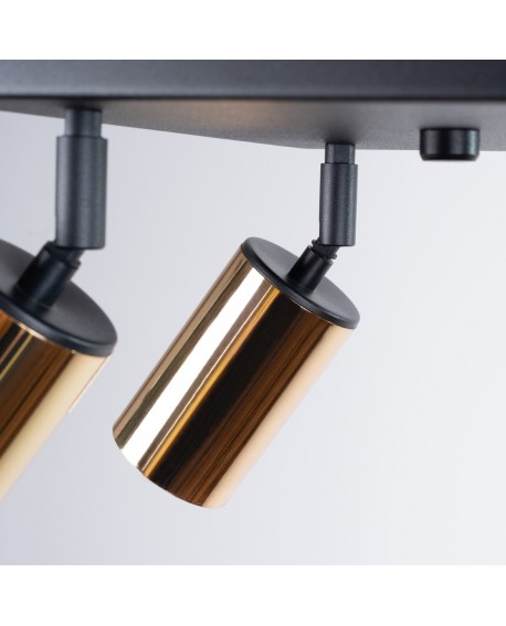 Plafon WINX 4 czarny/złoty Sollux SL.1386