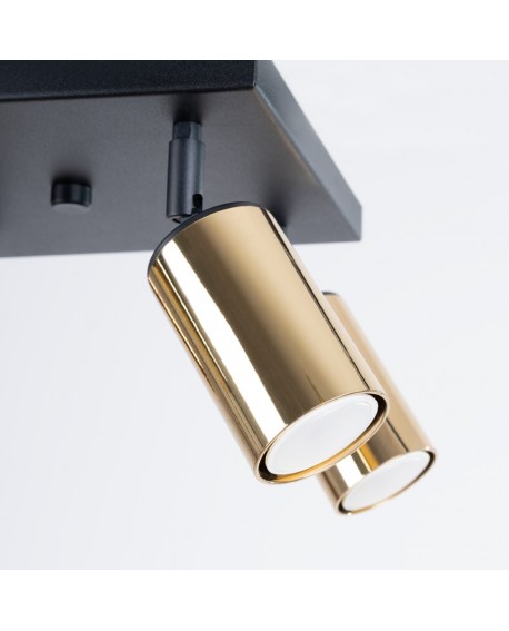 Plafon WINX 4 czarny/złoty Sollux SL.1386