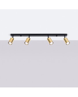 Plafon WINX 4L czarny/złoty Sollux SL.1387