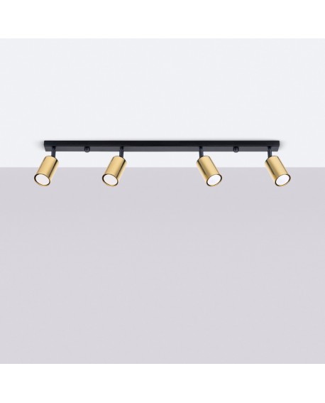 Plafon WINX 4L czarny/złoty Sollux SL.1387