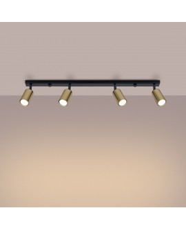 Plafon WINX 4L czarny/złoty Sollux SL.1387