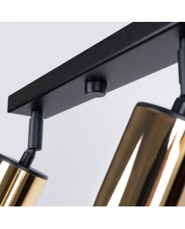 Plafon WINX 4L czarny/złoty Sollux SL.1387