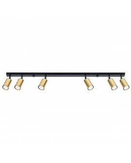 Plafon WINX 6L czarny/złoty Sollux SL.1388