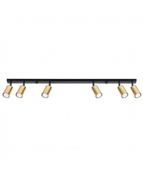 Plafon WINX 6L czarny/złoty Sollux SL.1388