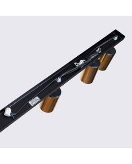 Plafon WINX 6L czarny/złoty Sollux SL.1388