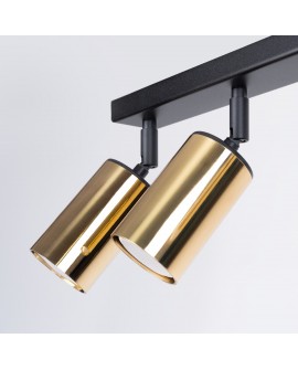 Plafon WINX 6L czarny/złoty Sollux SL.1388