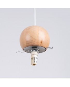 Lampa wisząca PEKKA 1 biała/naturalne drewno Sollux SL.1390