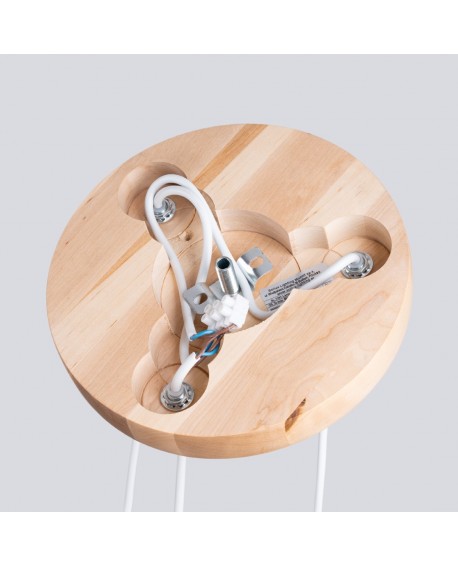 Lampa wisząca PEKKA 3P biała/naturalne drewno Sollux SL.1391