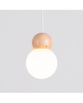 Lampa wisząca PEKKA 3P biała/naturalne drewno Sollux SL.1391