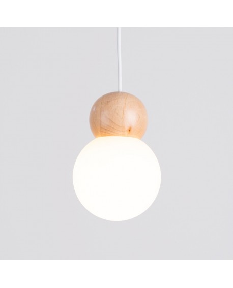 Lampa wisząca PEKKA 3P biała/naturalne drewno Sollux SL.1391