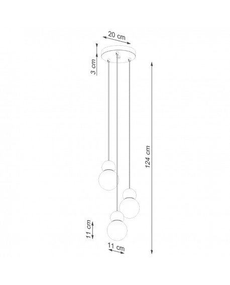 Lampa wisząca PEKKA 3P biała/naturalne drewno Sollux SL.1391