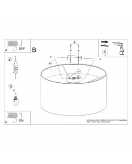 Plafon TELESTO biały/ciemny brąz Sollux SL.1392