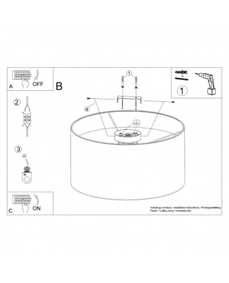 Plafon TELESTO biały/ciemny brąz Sollux SL.1392