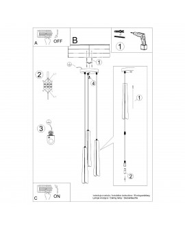 Lampa wisząca PRYSM 3P biała Sollux SL.1398