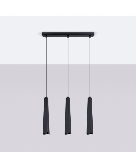 Lampa wisząca PRYSM 3L czarna Sollux SL.1402