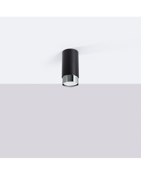 Plafon NERO 12,5 czarny/chrom Sollux SL.1408