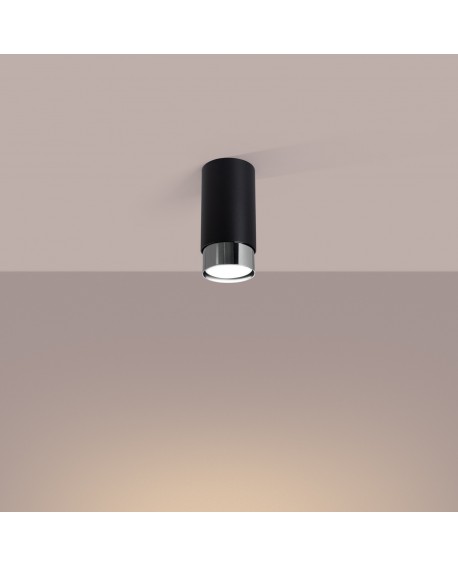 Plafon NERO 12,5 czarny/chrom Sollux SL.1408