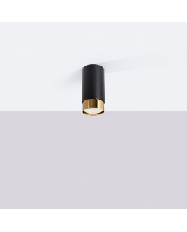 Plafon NERO 12,5 czarny/złoty Sollux SL.1410