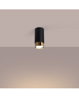 Plafon NERO 12,5 czarny/złoty Sollux SL.1410