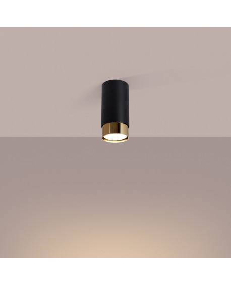 Plafon NERO 12,5 czarny/złoty Sollux SL.1410