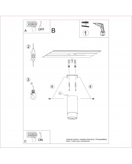 Plafon NERO 12,5 czarny/złoty Sollux SL.1410