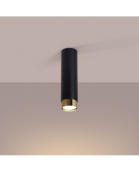 Plafon NERO 22,5 czarny/złoty Sollux SL.1411