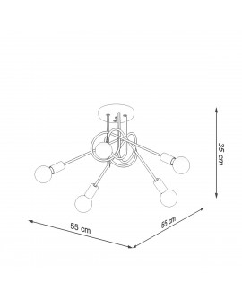 Żyrandol LOOP 5 biały Sollux SL.1432