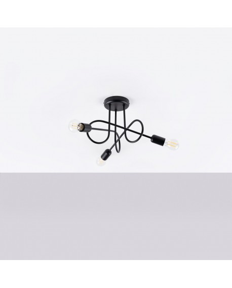 Żyrandol LOOP 3 czarny Sollux SL.1434