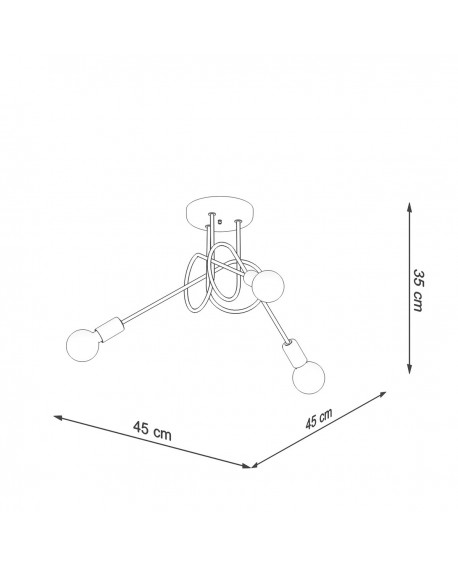 Żyrandol LOOP 3 czarny Sollux SL.1434