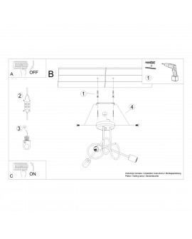 Żyrandol LOOP 3 czarny Sollux SL.1434