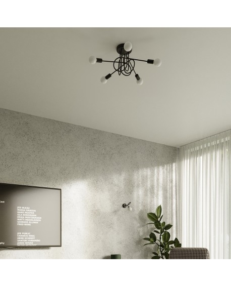 Żyrandol LOOP 3 czarny Sollux SL.1434