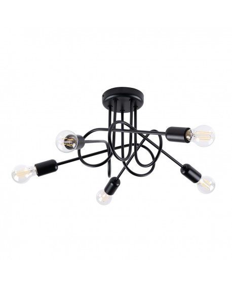 Żyrandol LOOP 5 czarny Sollux SL.1435
