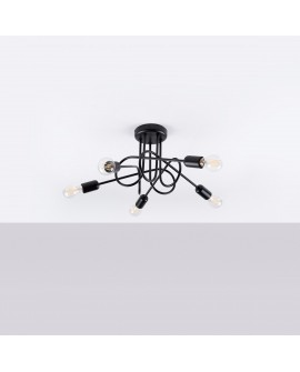 Żyrandol LOOP 5 czarny Sollux SL.1435
