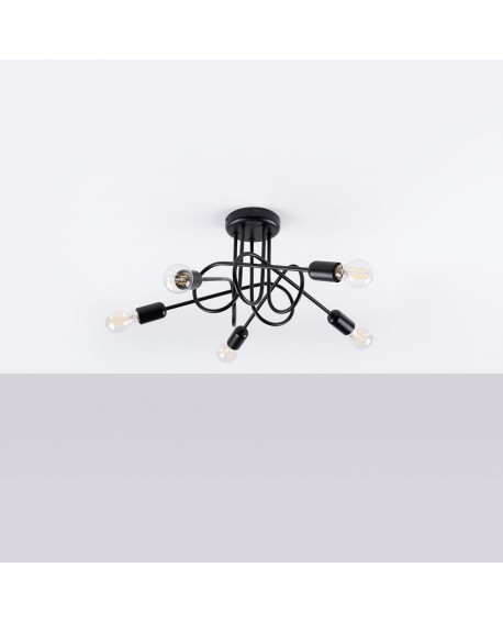 Żyrandol LOOP 5 czarny Sollux SL.1435