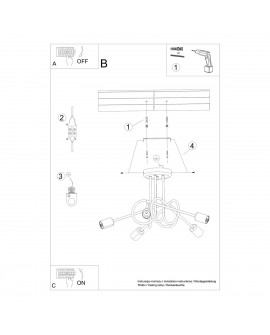 Żyrandol LOOP 5 czarny Sollux SL.1435