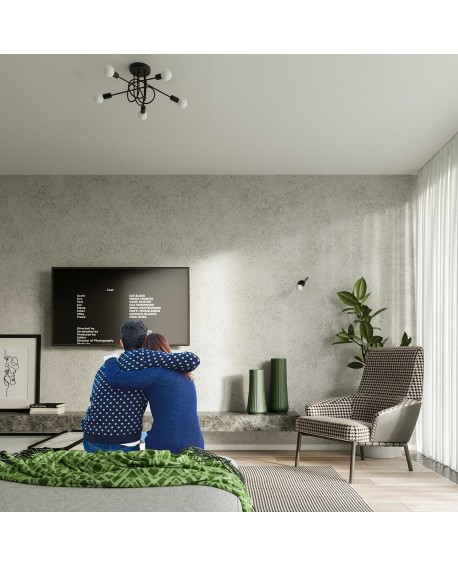 Żyrandol LOOP 5 czarny Sollux SL.1435