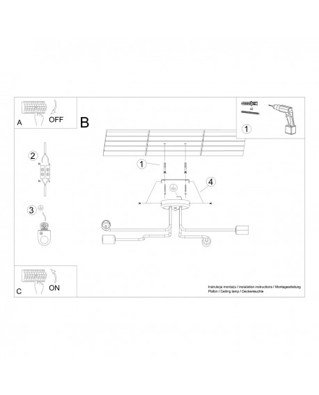 Żyrandol VECTOR 4 biały Sollux SL.1442