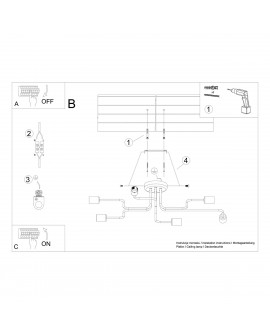 Żyrandol VECTOR 6 biały Sollux SL.1443