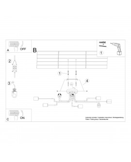 Żyrandol VECTOR 8 biały Sollux SL.1444