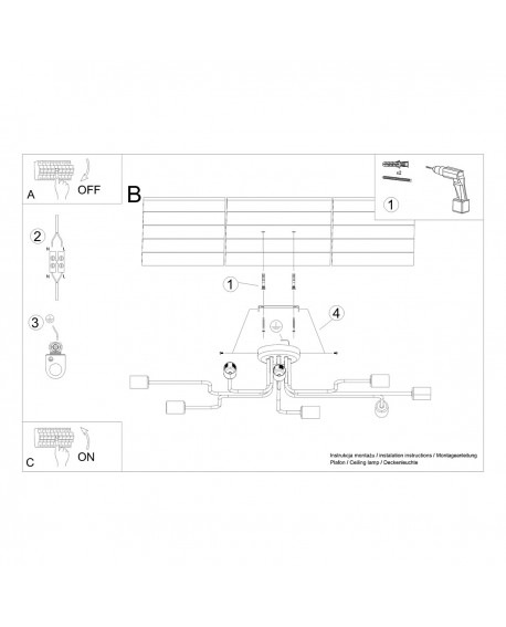 Żyrandol VECTOR 8 biały Sollux SL.1444